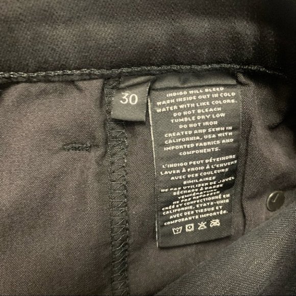 J Brand Jeans Women’s Size 30 US Black Denim Zion Vanity Sailor Buttons Cropped - Picture 11 of 12